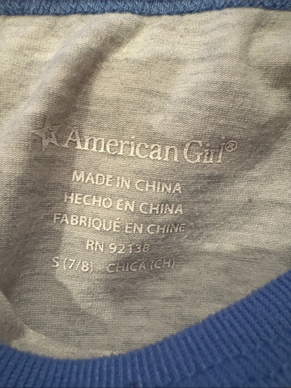 American Girl Light Gray Top & Blue S'mores Pajama Set